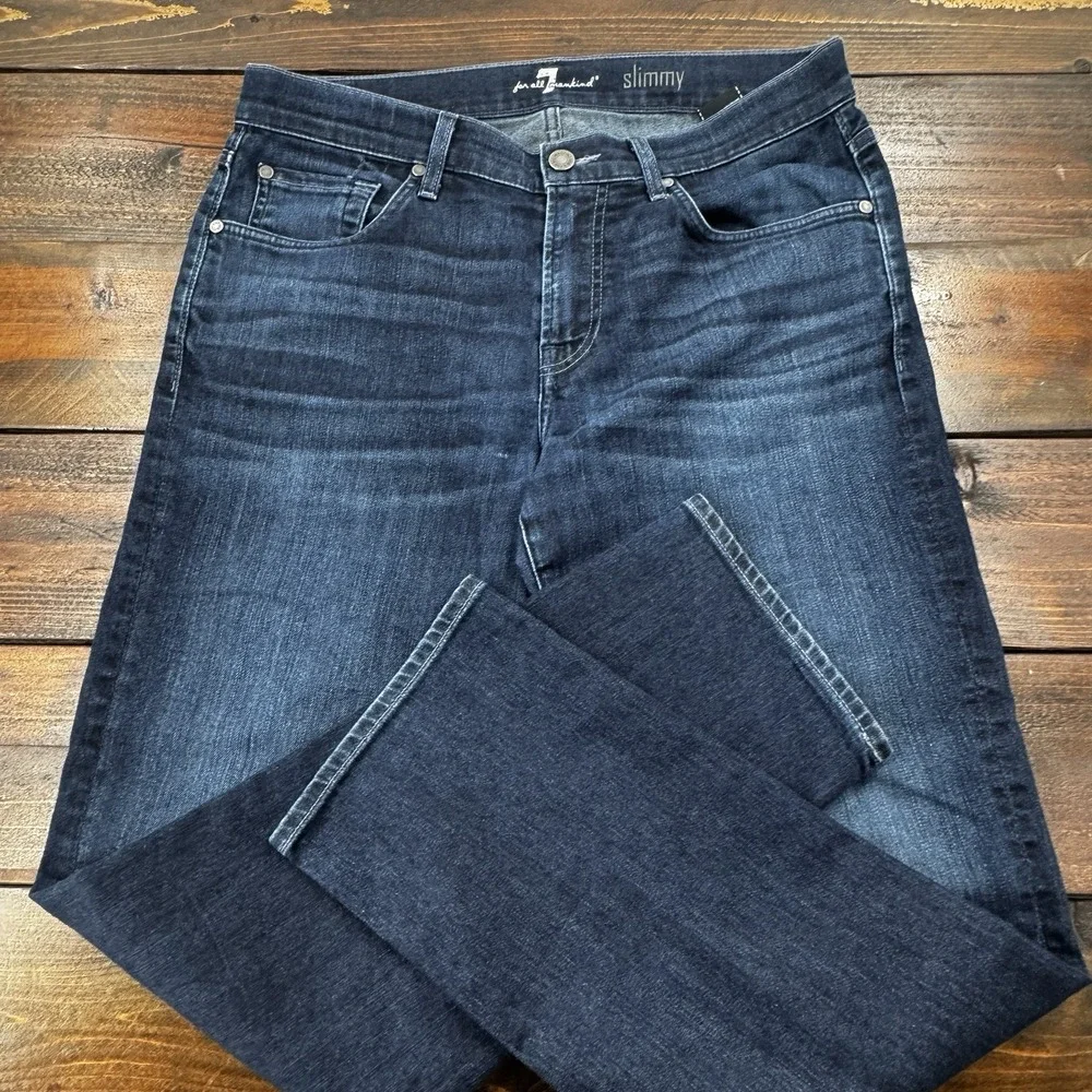 7 Seven For All Mankind Slimmy Men's Straight Blue Jeans 34/31 Tag 33